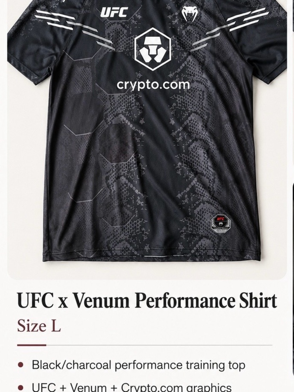 UFC Venum Black Performance Training Shirt